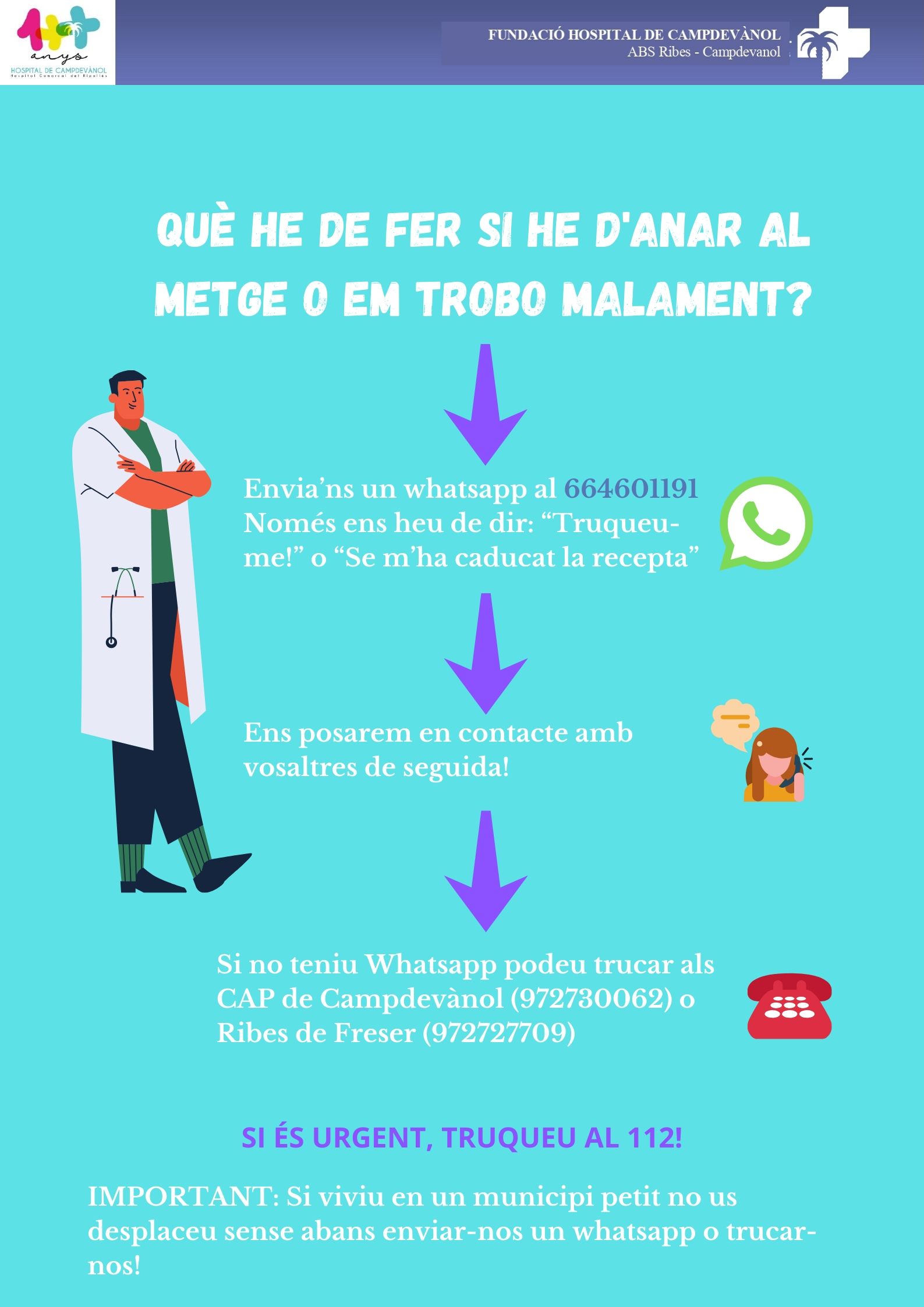 Què he de fer si he d'anar al metge o em trobo malament_